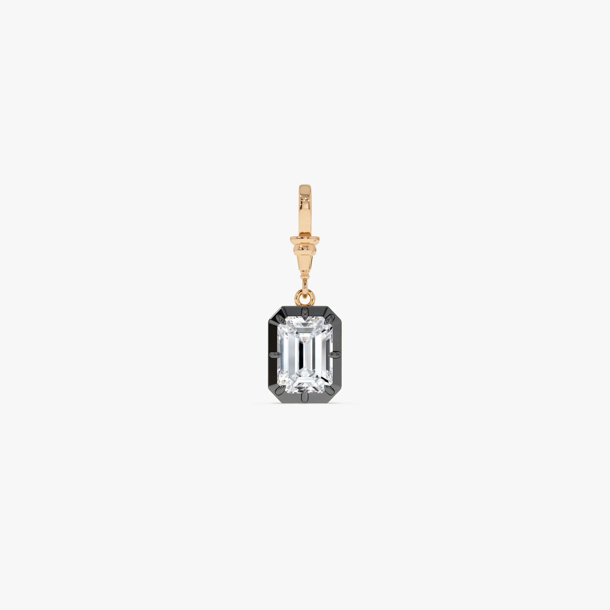 2 CTW 14K Vintage Inspired Emerald Cut Lab Grown Diamond Charm - Mabel - Image 3
