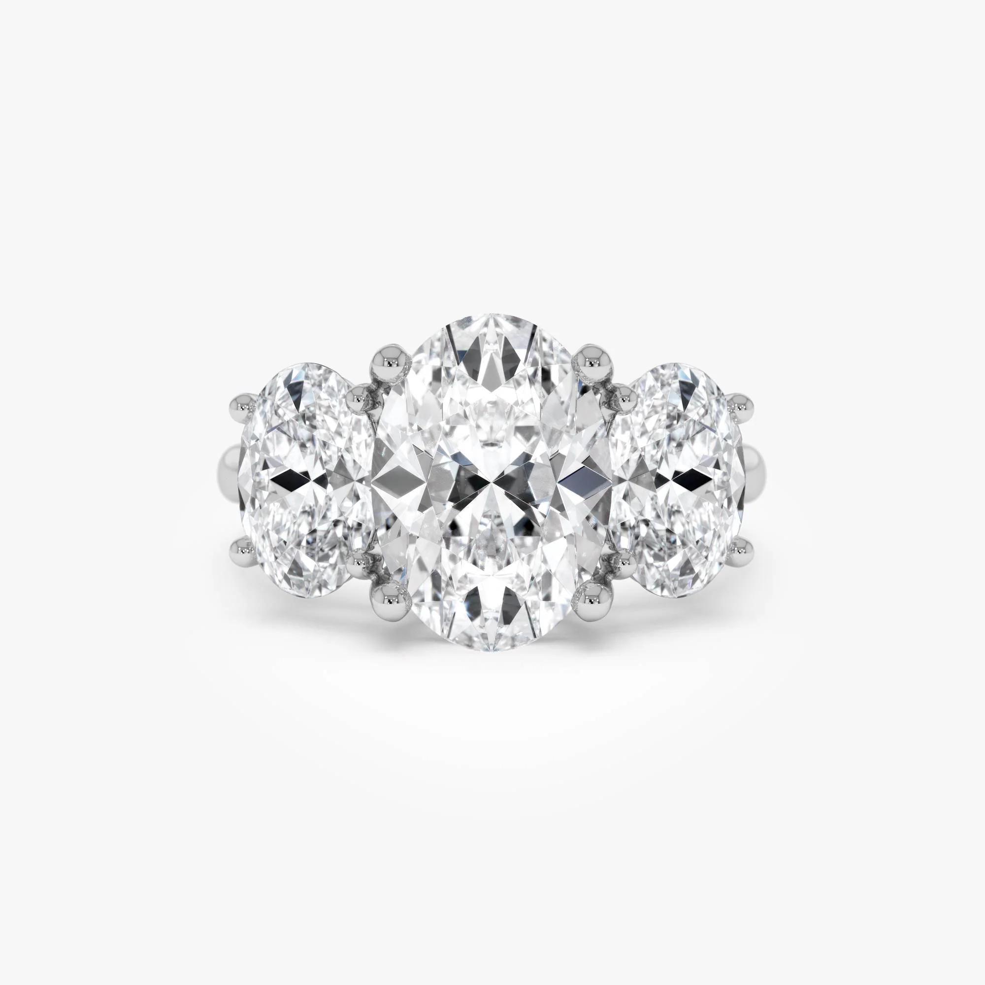 5.15 Ctw 14k Lab Grown Oval Shaped Three-Stone Diamond Engagement Ring - Laura - Image 8